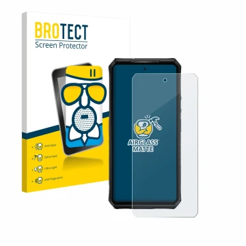 Face avant d’un emballage produit avec le logo de la marque BROTECT. À côté, l’appareil Ulefone Armor 28 Ultra Thermal est rep