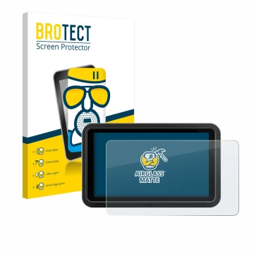 Face avant d’un emballage produit avec le logo de la marque BROTECT. À côté, l’appareil Atomos Shinobi Go est représenté avec 