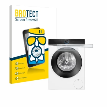 Face avant d’un emballage produit avec le logo de la marque BROTECT. À côté, l’appareil Siemens WG56B2041 IQ700 Touchdisplay e