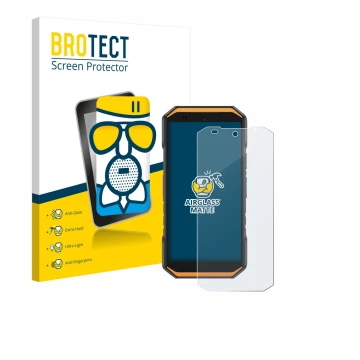 Face avant d’un emballage produit avec le logo de la marque BROTECT. À côté, l’appareil Ulefone Armor X32 est représenté avec 