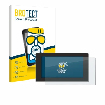 Face avant d’un emballage produit avec le logo de la marque BROTECT. À côté, l’appareil Volkswagen Crafter 10