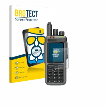 Face avant d’un emballage produit avec le logo de la marque BROTECT. À côté, l’appareil Radtel RT-880 est représenté avec la p