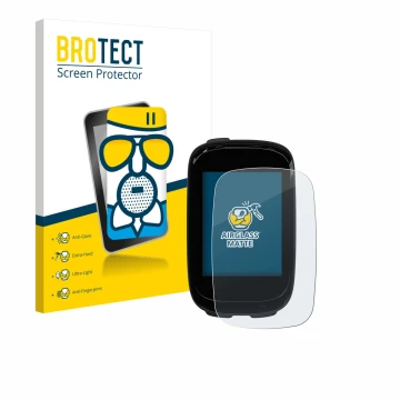 Face avant d’un emballage produit avec le logo de la marque BROTECT. À côté, l’appareil Decathlon Van Rysel GPS 500 est représ