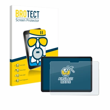 Face avant d’un emballage produit avec le logo de la marque BROTECT. À côté, l’appareil Microsoft Surface Pro 12 est représent