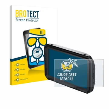 Face avant d’un emballage produit avec le logo de la marque BROTECT. À côté, l’appareil Blackmagic Design Pyxis Monitor 5