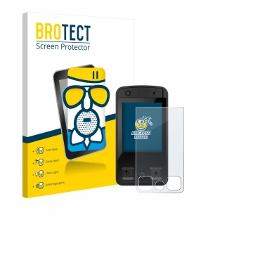 Face avant d’un emballage produit avec le logo de la marque BROTECT. À côté, l’appareil Bosch Kiox 400C est représenté avec la