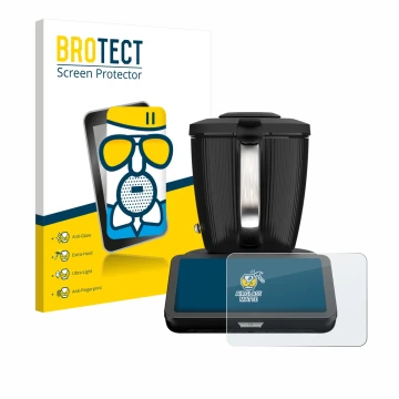 Face avant d’un emballage produit avec le logo de la marque BROTECT. À côté, l’appareil Vorwerk Bimby TM7 est représenté avec 