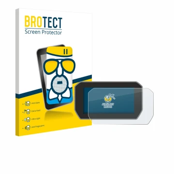 Face avant d’un emballage produit avec le logo de la marque BROTECT. À côté, l’appareil Ducati V4 Rally (2024) est représenté 