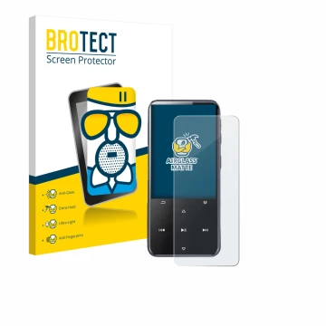 Face avant d’un emballage produit avec le logo de la marque BROTECT. À côté, l’appareil AGPtek M3 est représenté avec la prote