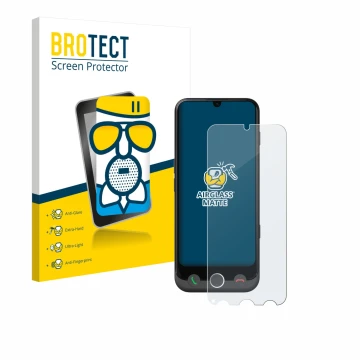 Face avant d’un emballage produit avec le logo de la marque BROTECT. À côté, l’appareil Doro Aurora A30 est représenté avec la