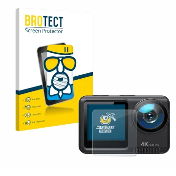 Face avant d’un emballage produit avec le logo de la marque BROTECT. À côté, l’appareil Wolfang GA420 est représenté avec la p