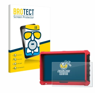 Face avant d’un emballage produit avec le logo de la marque BROTECT. À côté, l’appareil Lilliput A7s 7