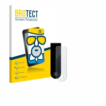 Face avant d’un emballage produit avec le logo de la marque BROTECT. À côté, l’appareil Xiaomi Electric Scooter 5 Max est repr