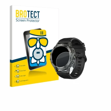 Face avant d’un emballage produit avec le logo de la marque BROTECT. À côté, l’appareil TIMU S81 1.39