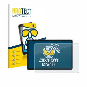 Face avant d’un emballage produit avec le logo de la marque BROTECT. À côté, l’appareil Tabwee T20 10.1