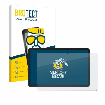 Face avant d’un emballage produit avec le logo de la marque BROTECT. À côté, l’appareil Doogee V Pad 12