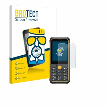 Face avant d’un emballage produit avec le logo de la marque BROTECT. À côté, l’appareil Ulefone Armor Mini 4 est représenté av