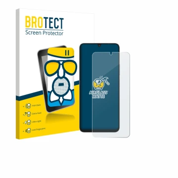 Face avant d’un emballage produit avec le logo de la marque BROTECT. À côté, l’appareil Blackview Shark 6 5G est représenté av