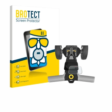 Face avant d’un emballage produit avec le logo de la marque BROTECT. À côté, l’appareil PowaKaddy CT6 2025 est représenté avec