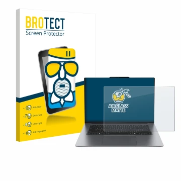 Face avant d’un emballage produit avec le logo de la marque BROTECT. À côté, l’appareil Lenovo ThinkPad X9 15 G1 est représent