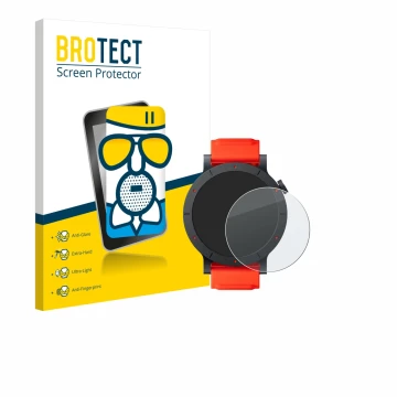 Face avant d’un emballage produit avec le logo de la marque BROTECT. À côté, l’appareil Nothing CMF Watch 3 Pro est représenté