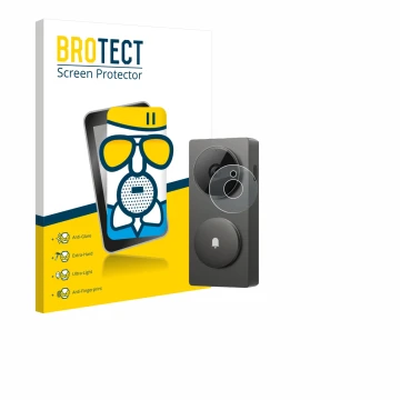 Face avant d’un emballage produit avec le logo de la marque BROTECT. À côté, l’appareil Aqara Hub G410 est représenté avec la 