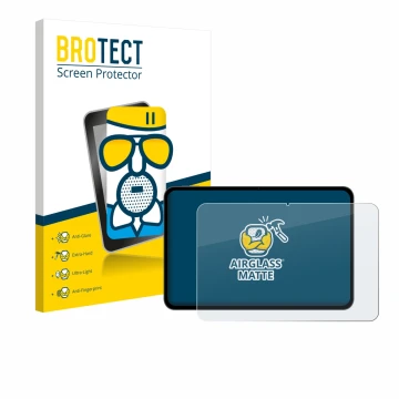 Face avant d’un emballage produit avec le logo de la marque BROTECT. À côté, l’appareil Teclast T65 est représenté avec la pro