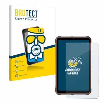 Face avant d’un emballage produit avec le logo de la marque BROTECT. À côté, l’appareil Blackview Active 5 est représenté avec