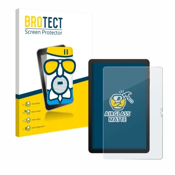 Face avant d’un emballage produit avec le logo de la marque BROTECT. À côté, l’appareil Telekom T Tablet 2 est représenté avec