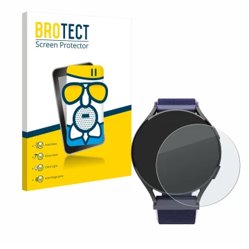 Face avant d’un emballage produit avec le logo de la marque BROTECT. À côté, l’appareil Patronus Notfalluhr (41.5 mm) est repr