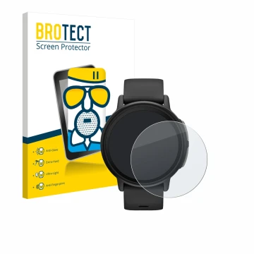 Face avant d’un emballage produit avec le logo de la marque BROTECT. À côté, l’appareil Garmin Bounce 2 est représenté avec la