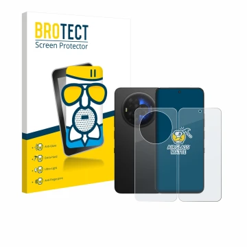 Face avant d’un emballage produit avec le logo de la marque BROTECT. À côté, l’appareil TCL NXTPAPER 60 Ultra (Avant+Arrière) 