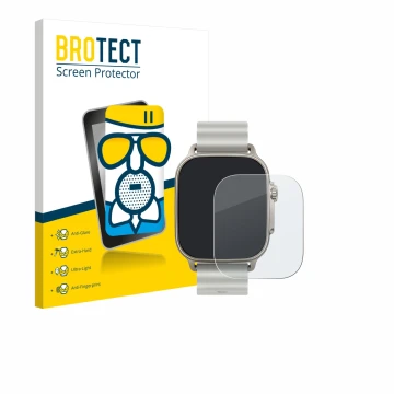 Face avant d’un emballage produit avec le logo de la marque BROTECT. À côté, l’appareil realme Watch 5 est représenté avec la 