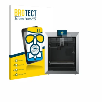 Face avant d’un emballage produit avec le logo de la marque BROTECT. À côté, l’appareil Qidi Tech Q2 est représenté avec la pr