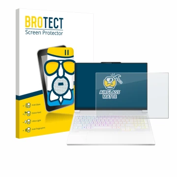 Face avant d’un emballage produit avec le logo de la marque BROTECT. À côté, l’appareil Lenovo Legion 7i Gen 10 16