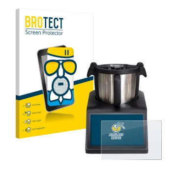 Face avant d’un emballage produit avec le logo de la marque BROTECT. À côté, l’appareil Ufesa TotalChef RK10 est représenté av