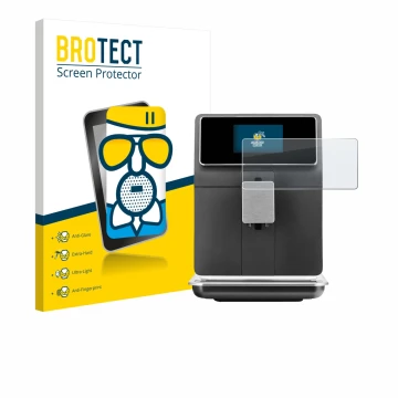 Face avant d’un emballage produit avec le logo de la marque BROTECT. À côté, l’appareil WMF Perfection 860L est représenté ave