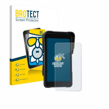 Face avant d’un emballage produit avec le logo de la marque BROTECT. À côté, l’appareil CAMECHO Motorrad Carplay 5