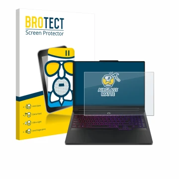 Face avant d’un emballage produit avec le logo de la marque BROTECT. À côté, l’appareil Lenovo Legion Pro 7 Gen 10 16