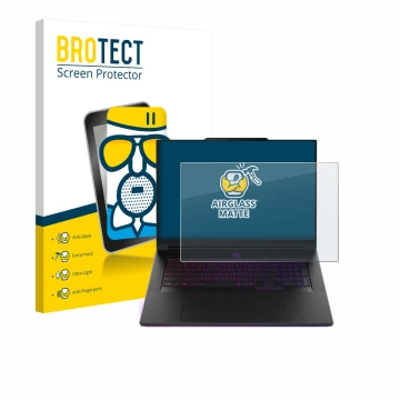 Face avant d’un emballage produit avec le logo de la marque BROTECT. À côté, l’appareil Lenovo Legion 9i Gen 10 18