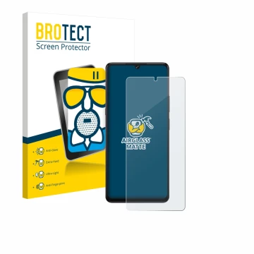 Face avant d’un emballage produit avec le logo de la marque BROTECT. À côté, l’appareil Cubot X100 est représenté avec la prot