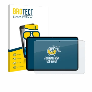 Face avant d’un emballage produit avec le logo de la marque BROTECT. À côté, l’appareil Tabwee T60 PRO 13.4