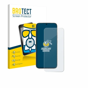 Face avant d’un emballage produit avec le logo de la marque BROTECT. À côté, l’appareil Honor Magic 8 est représenté avec la p