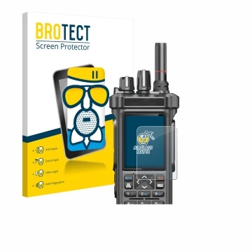 Face avant d’un emballage produit avec le logo de la marque BROTECT. À côté, l’appareil Radtel RT-950 Pro est représenté avec 