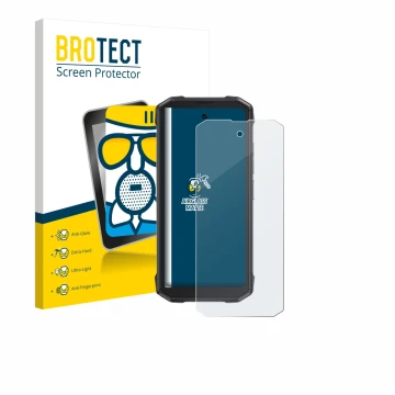 Face avant d’un emballage produit avec le logo de la marque BROTECT. À côté, l’appareil Cubot King Kong Mini 4 est représenté 