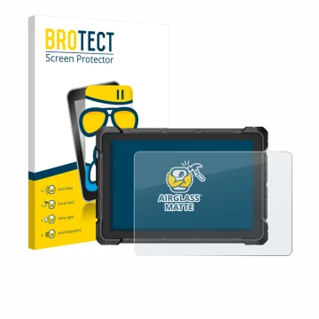 Face avant d’un emballage produit avec le logo de la marque BROTECT. À côté, l’appareil Higole F7G Rugged Tablet 10.1
