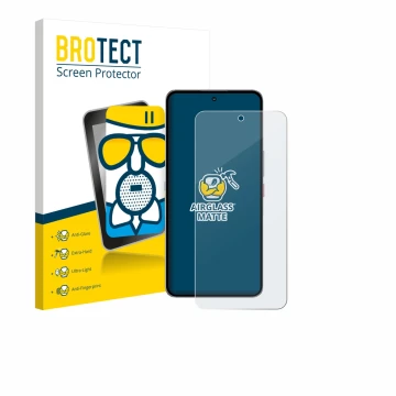 Face avant d’un emballage produit avec le logo de la marque BROTECT. À côté, l’appareil Nubia Neo 3 GT 5G est représenté avec 