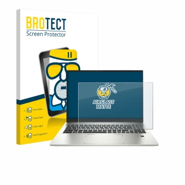 Face avant d’un emballage produit avec le logo de la marque BROTECT. À côté, l’appareil MSI Prestige A16 AI+ est représenté av