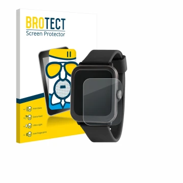 Face avant d’un emballage produit avec le logo de la marque BROTECT. À côté, l’appareil Sector Smartwatch S-08 est représenté 