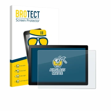 Face avant d’un emballage produit avec le logo de la marque BROTECT. À côté, l’appareil Wacom Cintiq 16 DTK168 2025 est représ